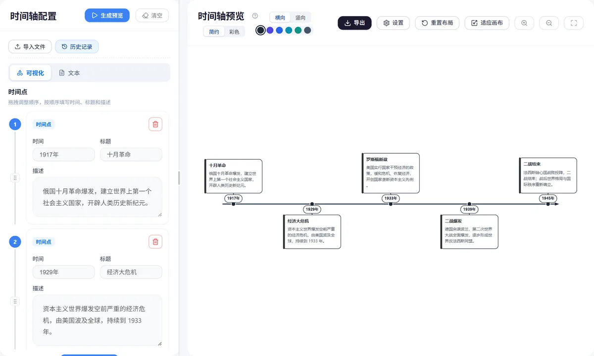 时间轴图操作界面